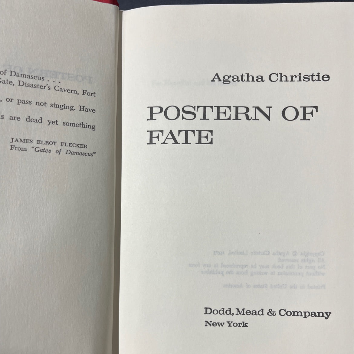postern of fate book, by agatha christie, 1973 Hardcover image 2