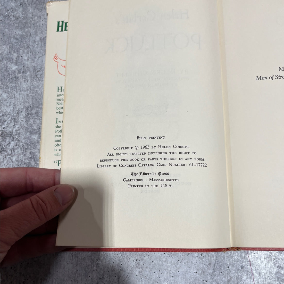 potluck by helen corbitt book, by helen corbitt, 1962 Hardcover image 3