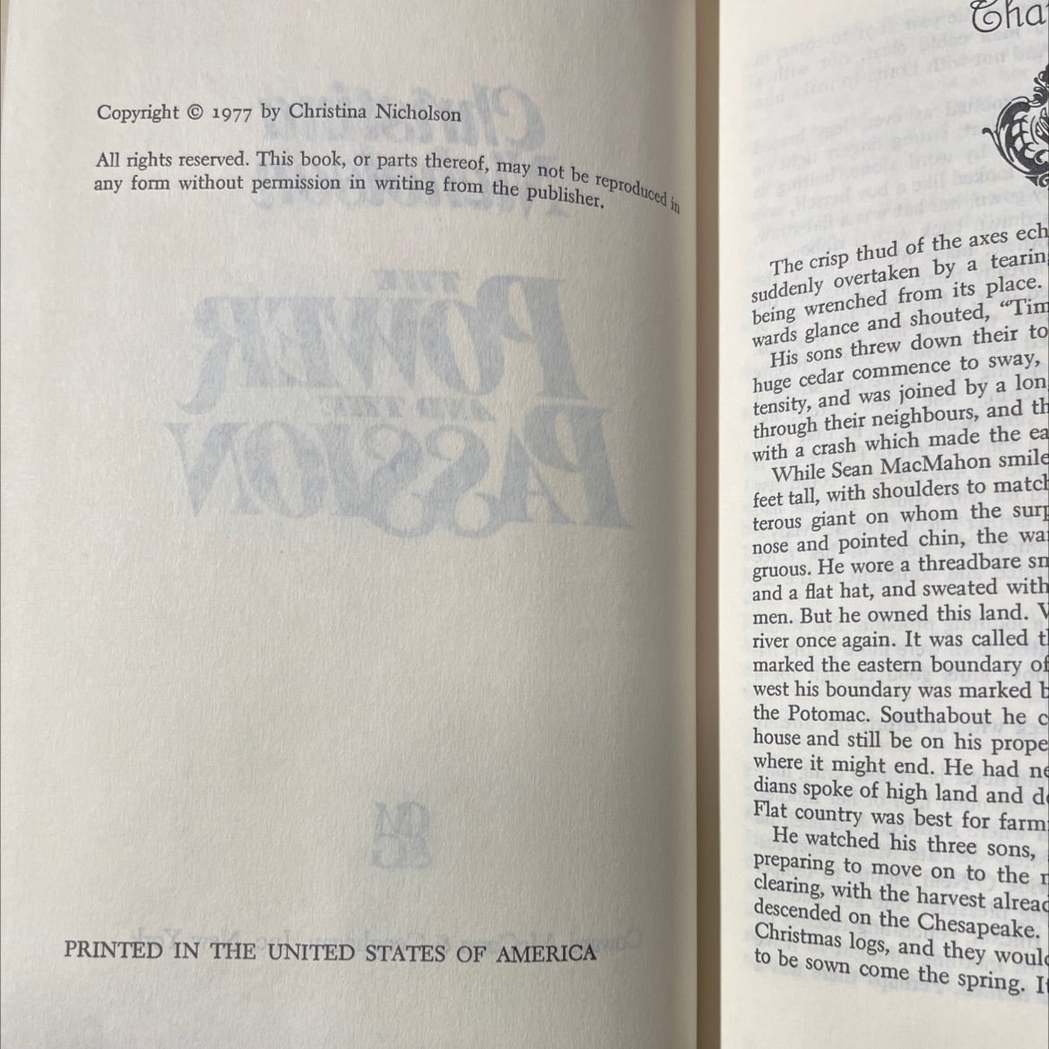 power and the passion book, by Christina Nicholson, 1977 Hardcover image 3