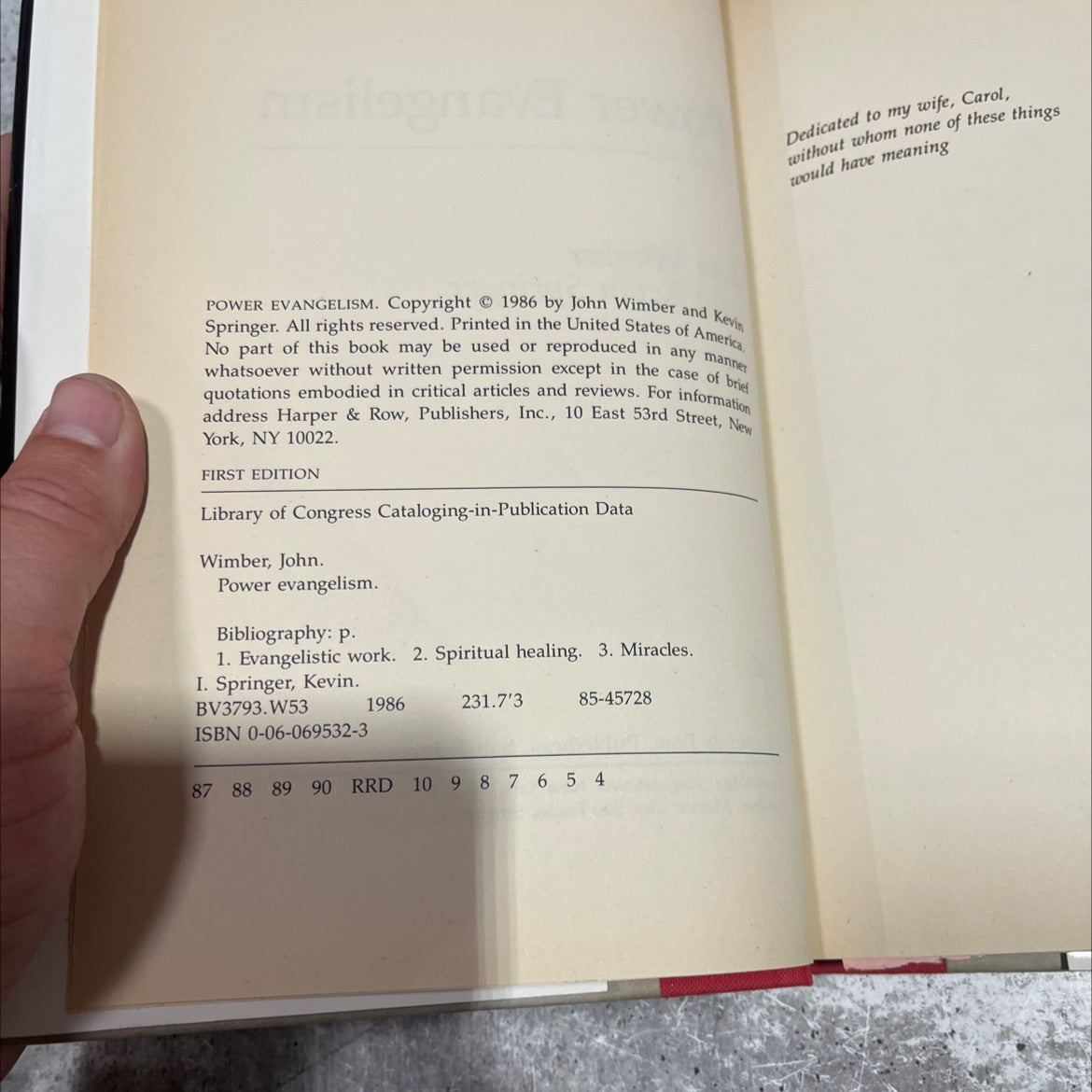 power evangelism book, by John Wimber with Kevin Springer, 1986 Hardcover image 3