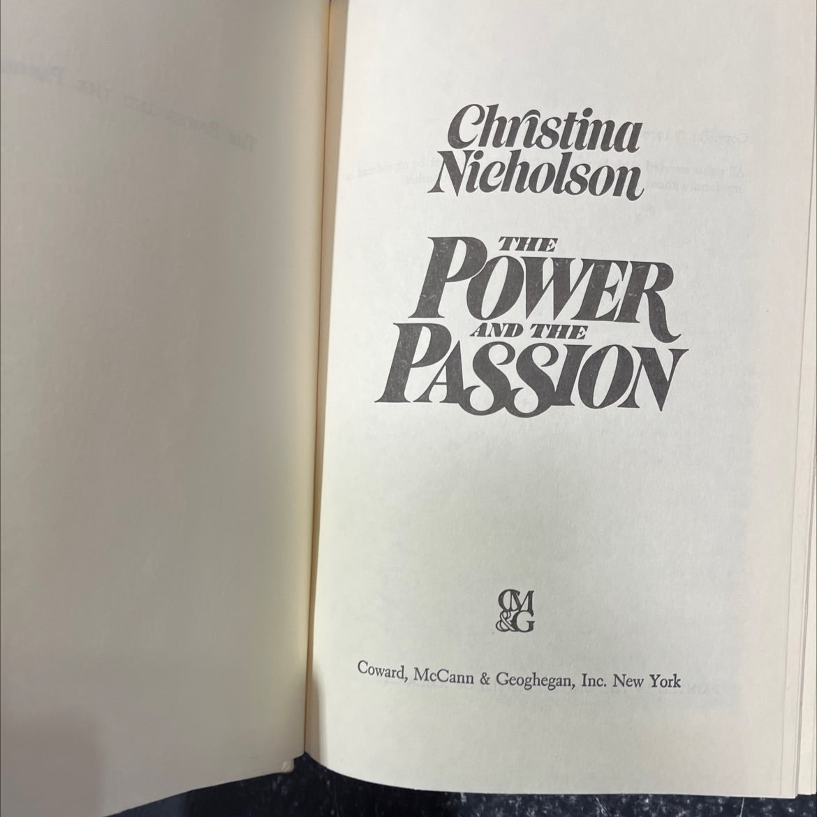 power passion book, by Christina Nicholson, 1977 Hardcover image 2