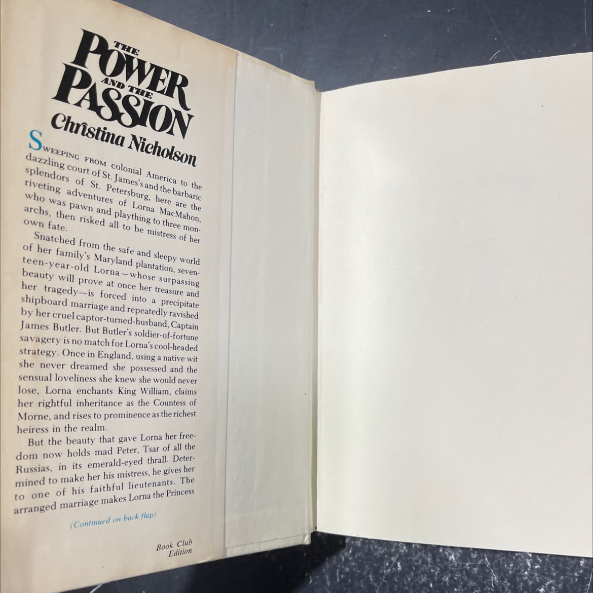 power passion book, by Christina Nicholson, 1977 Hardcover image 4