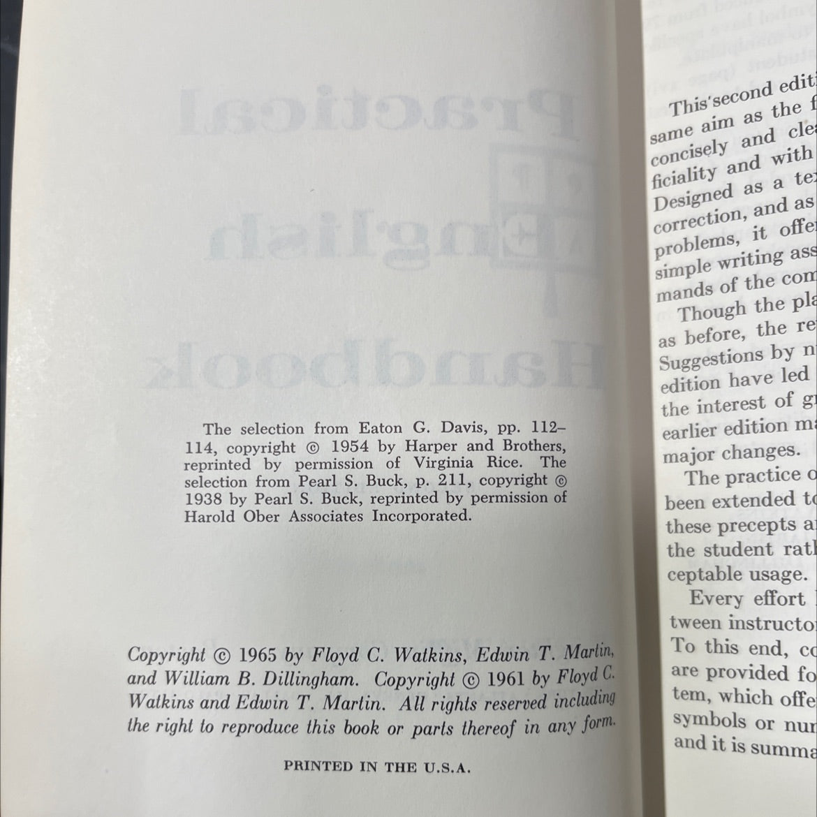 practical english handbook book, by floyd c. watkins, edwin t. martin, william b. dillingham, 1965 Hardcover image 3