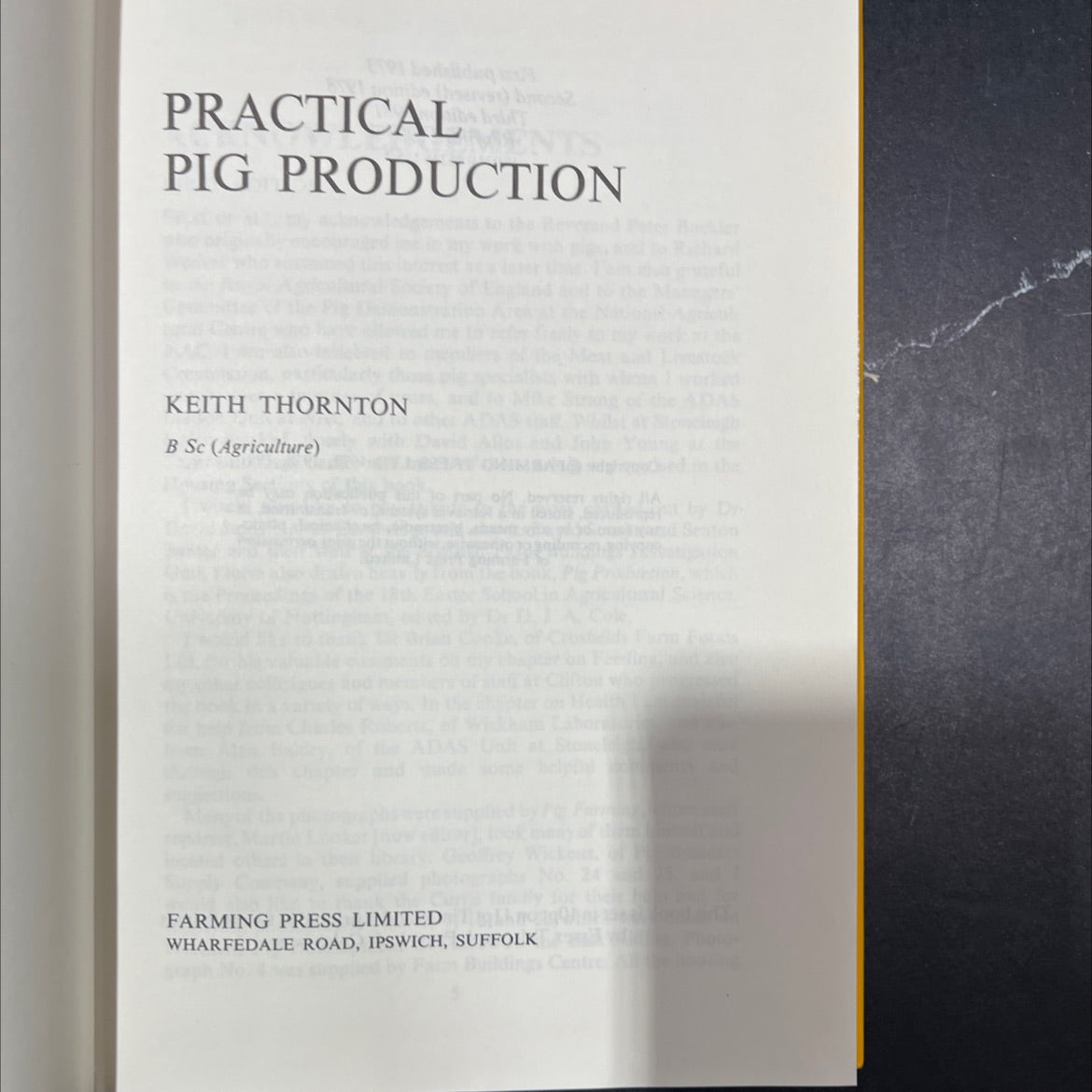 practical pig production book, by keith thornton, 1981 Hardcover image 2
