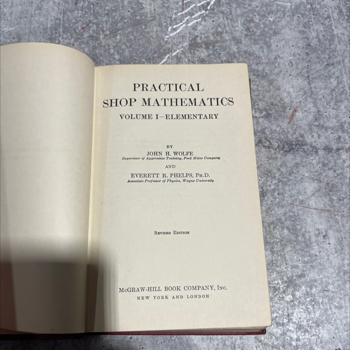 practical shop mathematics volume i-elementary book, by john h. wolfe, everett r. phelps, 1939 Hardcover image 2