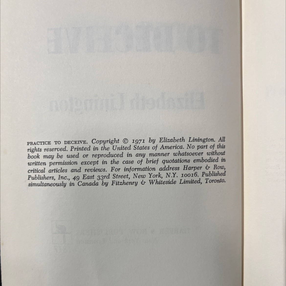 practice to deceive book, by Elizabeth Linington, 1971 Hardcover image 3