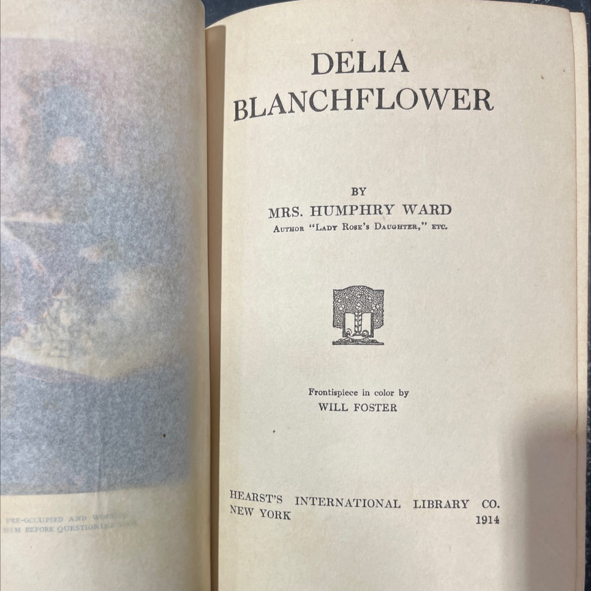 pre-occupied and wor bim before questioning delia blanchflower book, by mrs. humphry ward, 1914 Hardcover image 2