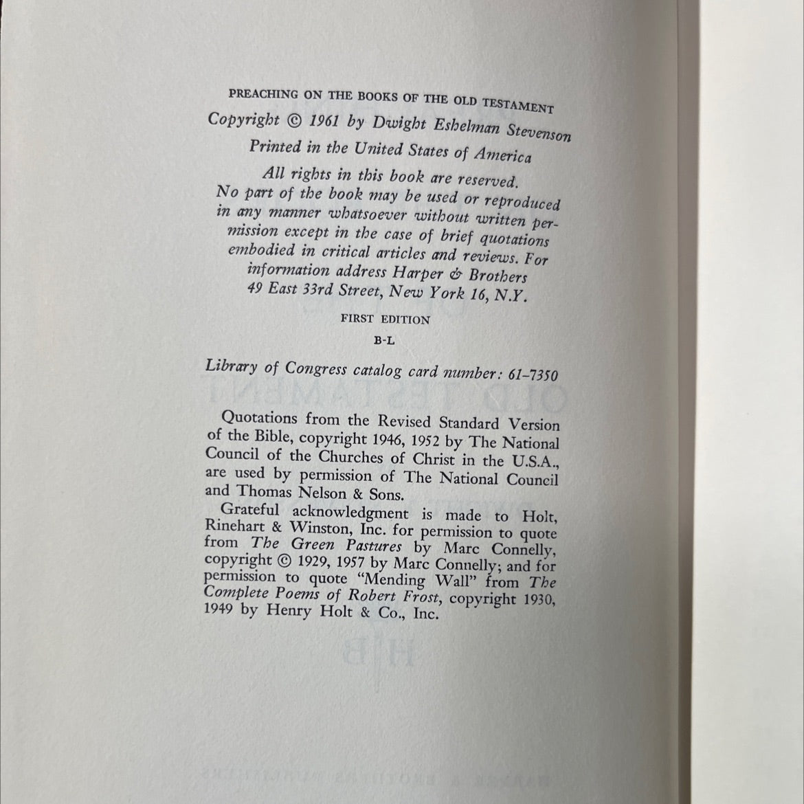 preaching on the books of the old testament book, by dwight e. stevenson, 1961 Hardcover image 3