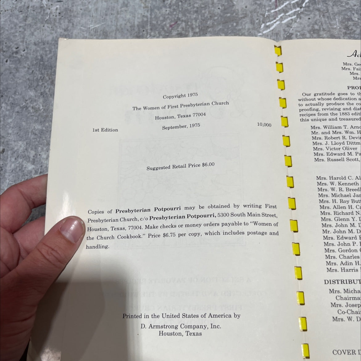 presbyterian potpourri book, by women of first presbyterian church houston, texas, 1975 Paperback image 3