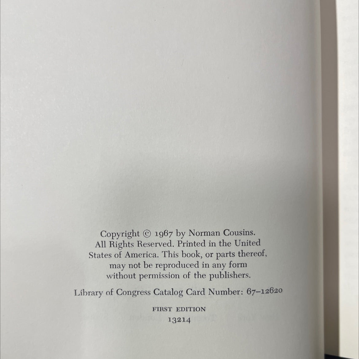 present tense an american editor's odyssey book, by norman cousins, 1967 Hardcover image 3