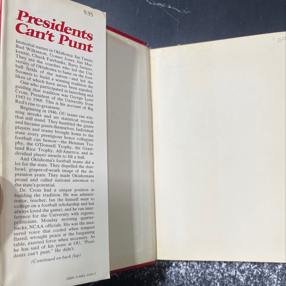 presidents can't punt book, by George Lynn Cross, 1977 Hardcover image 4