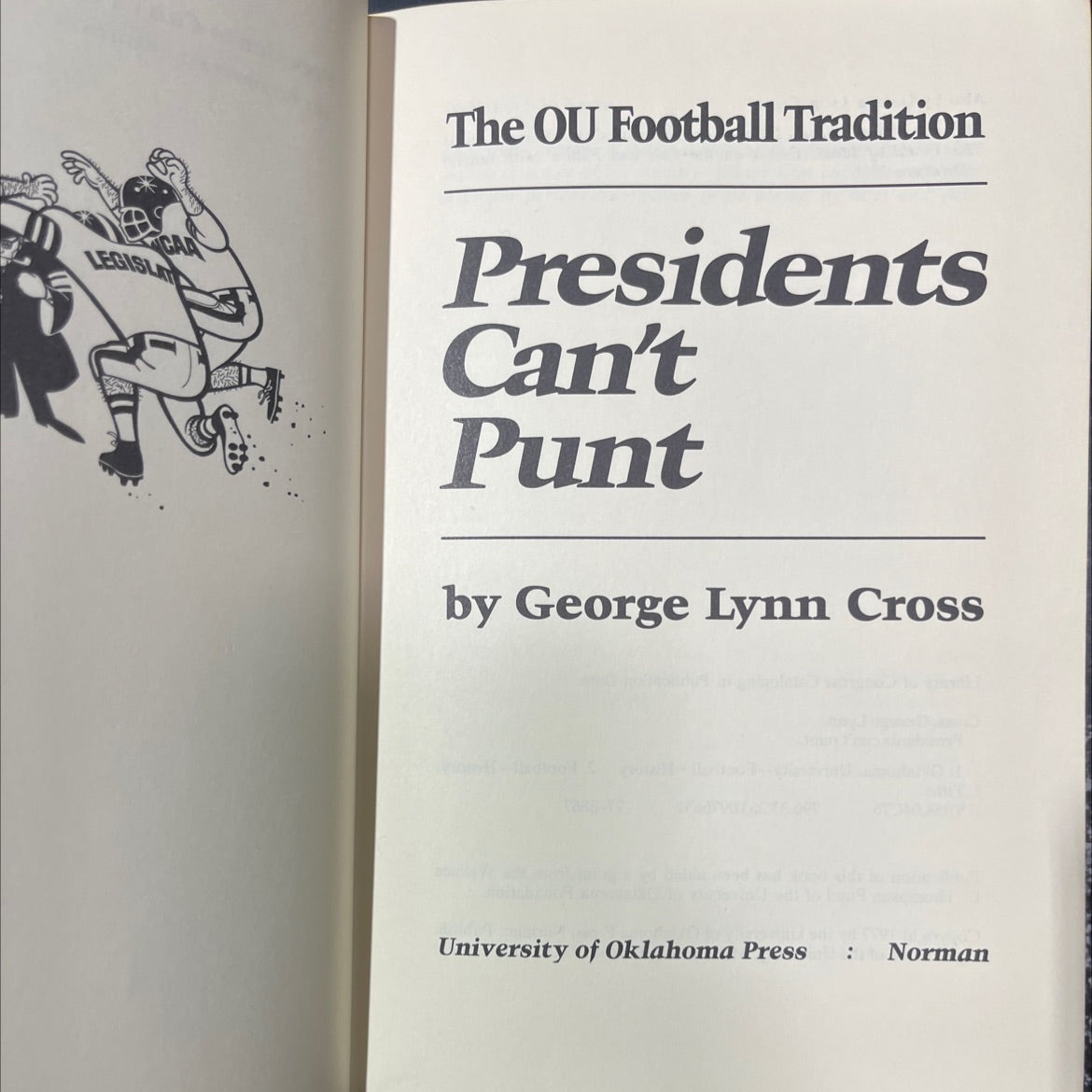 presidents can't punt book, by George Lynn Cross, 1977 Hardcover image 2