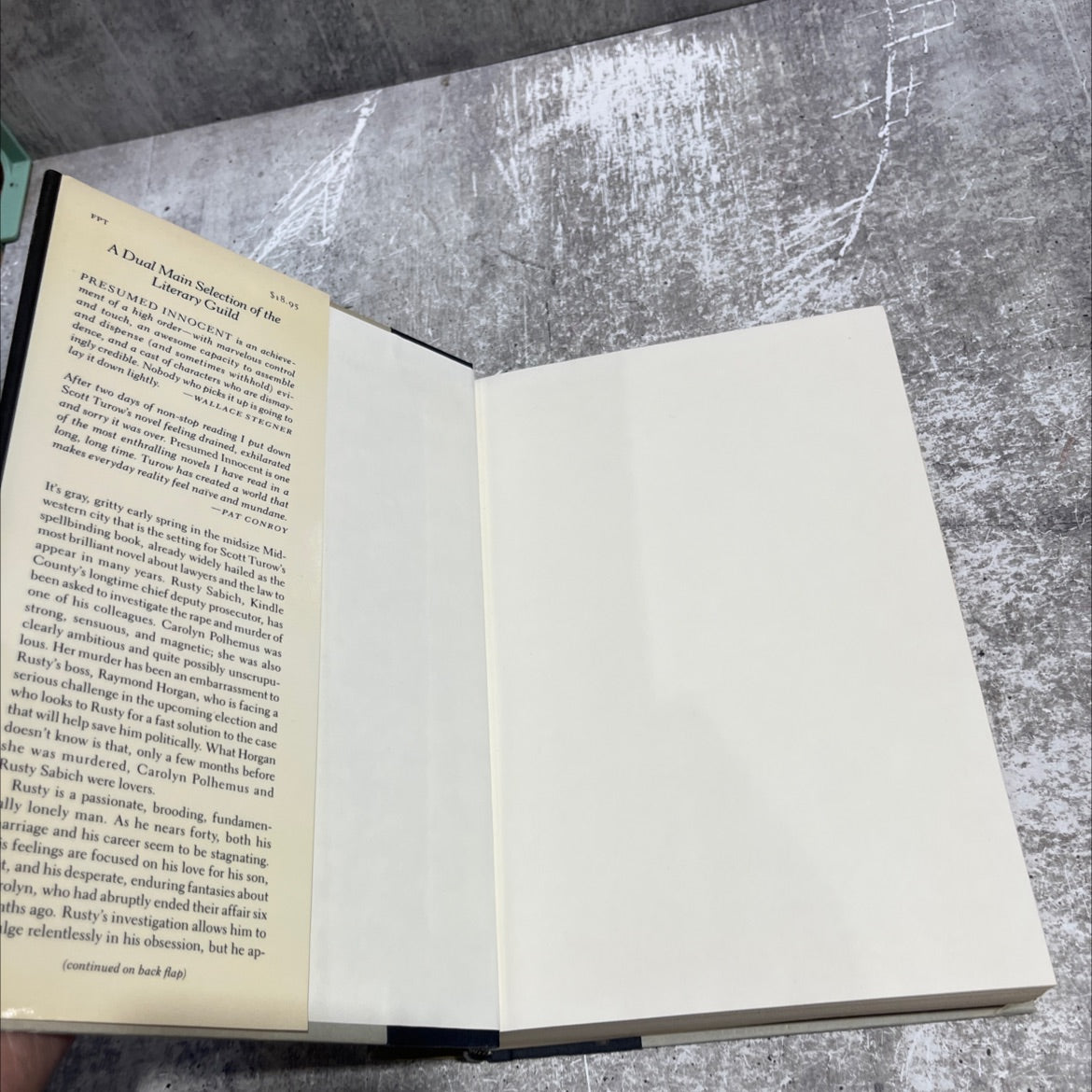 presumed innocent book, by Scott Turow, 1987 Hardcover image 4