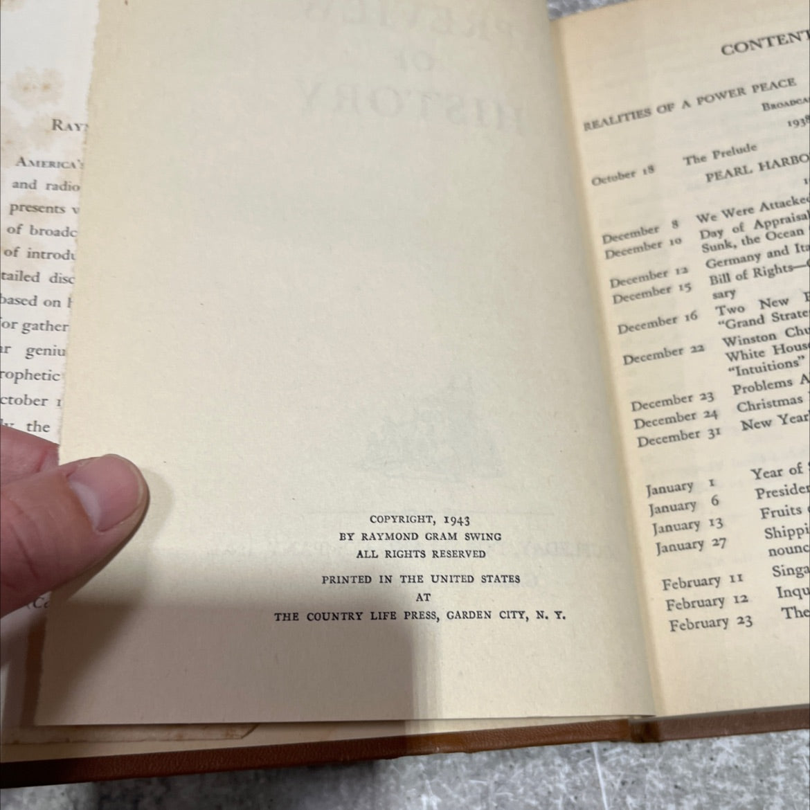 preview of history book, by raymond gram swing, 1943 Hardcover image 3
