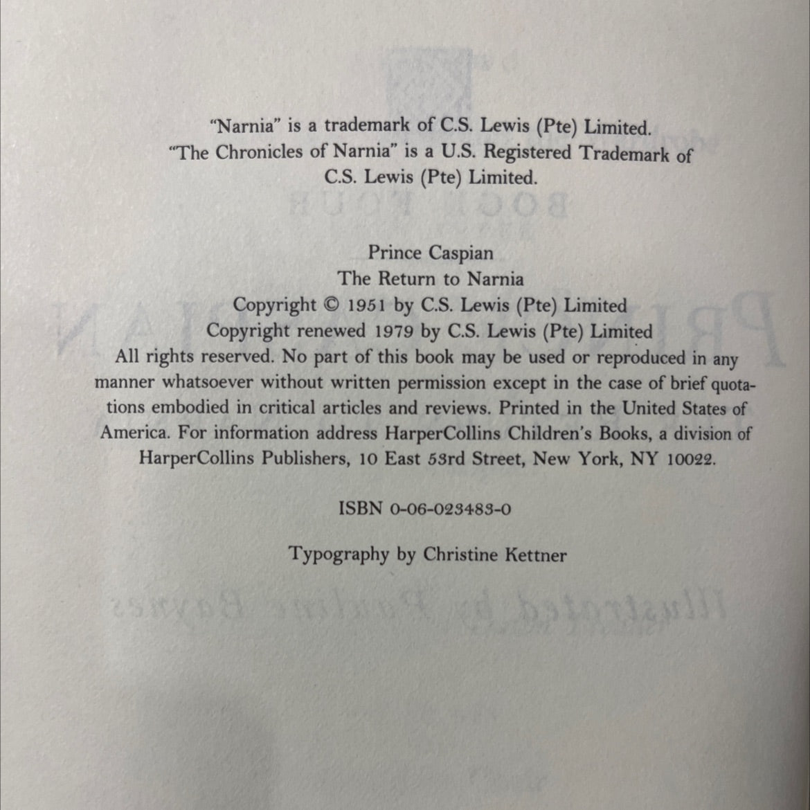 prince caspian the return to narnia book, by c. s. lewis, 1979 Hardcover image 3