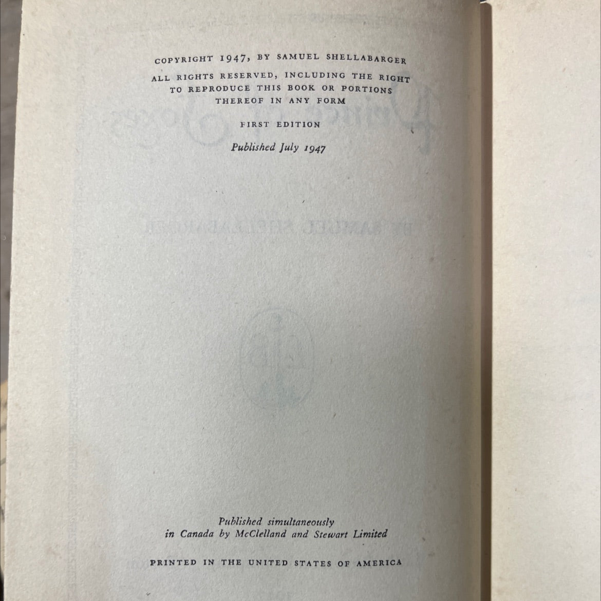 prince of foxes book, by samuel shellabarger, 1947 Hardcover image 3