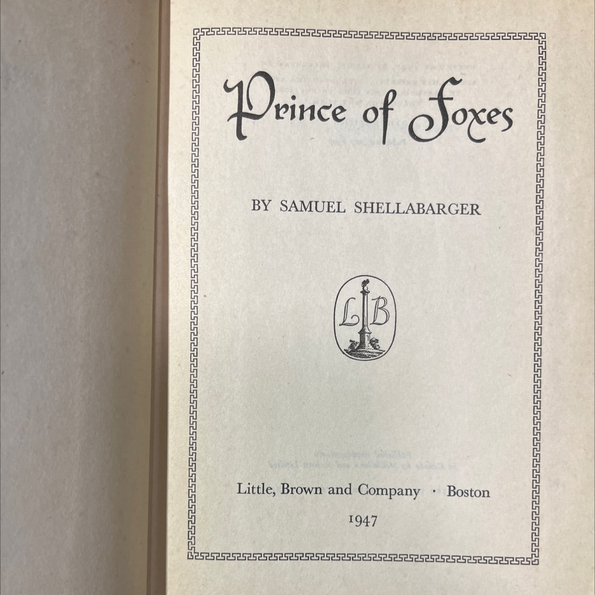 prince of foxes book, by samuel shellabarger, 1947 Hardcover image 2