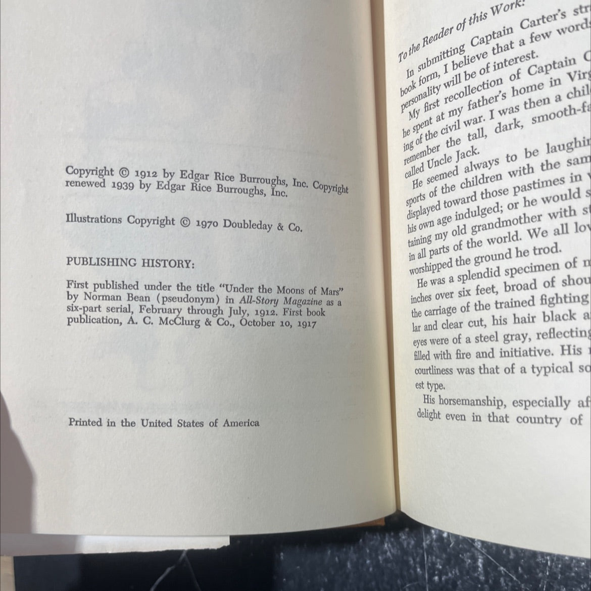 princess of mars book, by edgar rice burroughs, 1970 Hardcover image 3