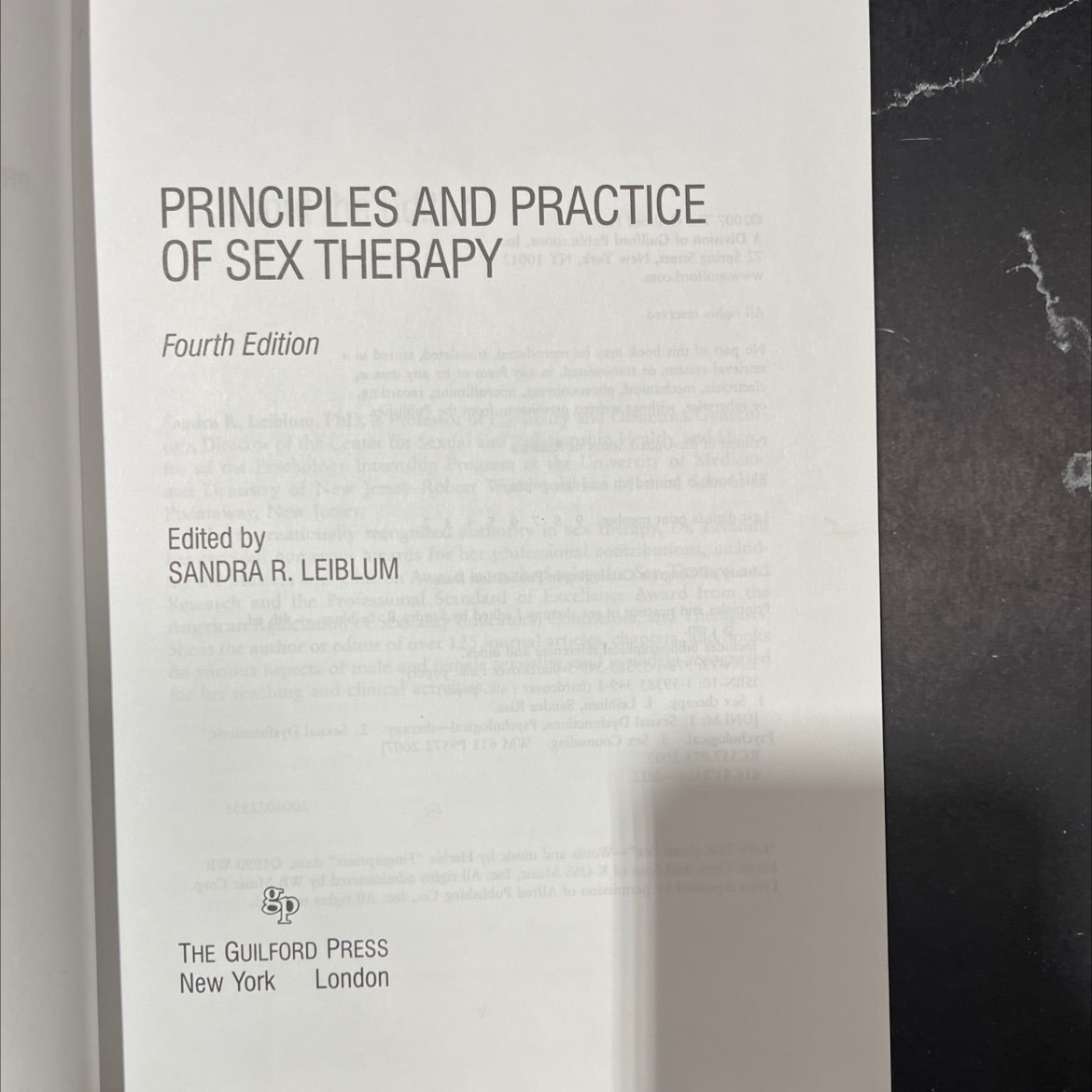 principles and practice of sex therapy book, by sandra r. leiblum, 2007 Hardcover image 2