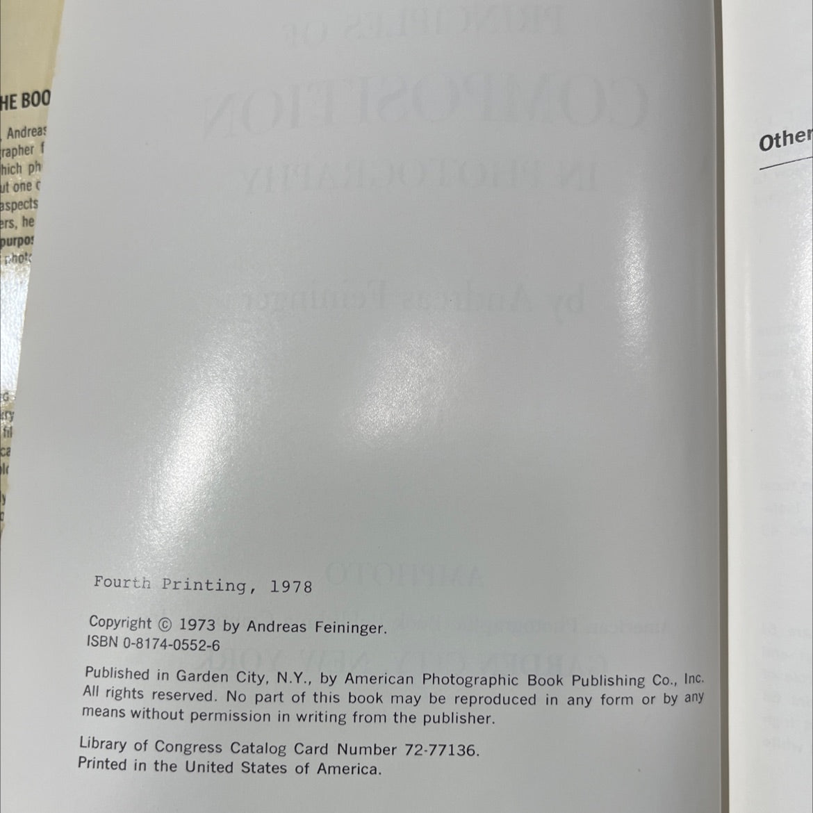 principles of composition in photography book, by andreas feininger, 1978 Hardcover image 3