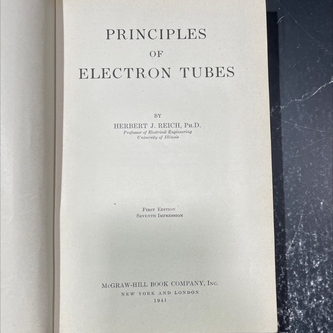principles of electron tubes book, by herbert j. reich, 1941 Hardcover image 2