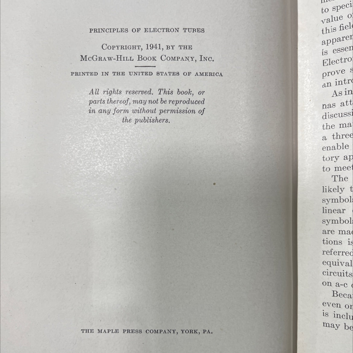 principles of electron tubes book, by herbert j. reich, 1941 Hardcover image 3