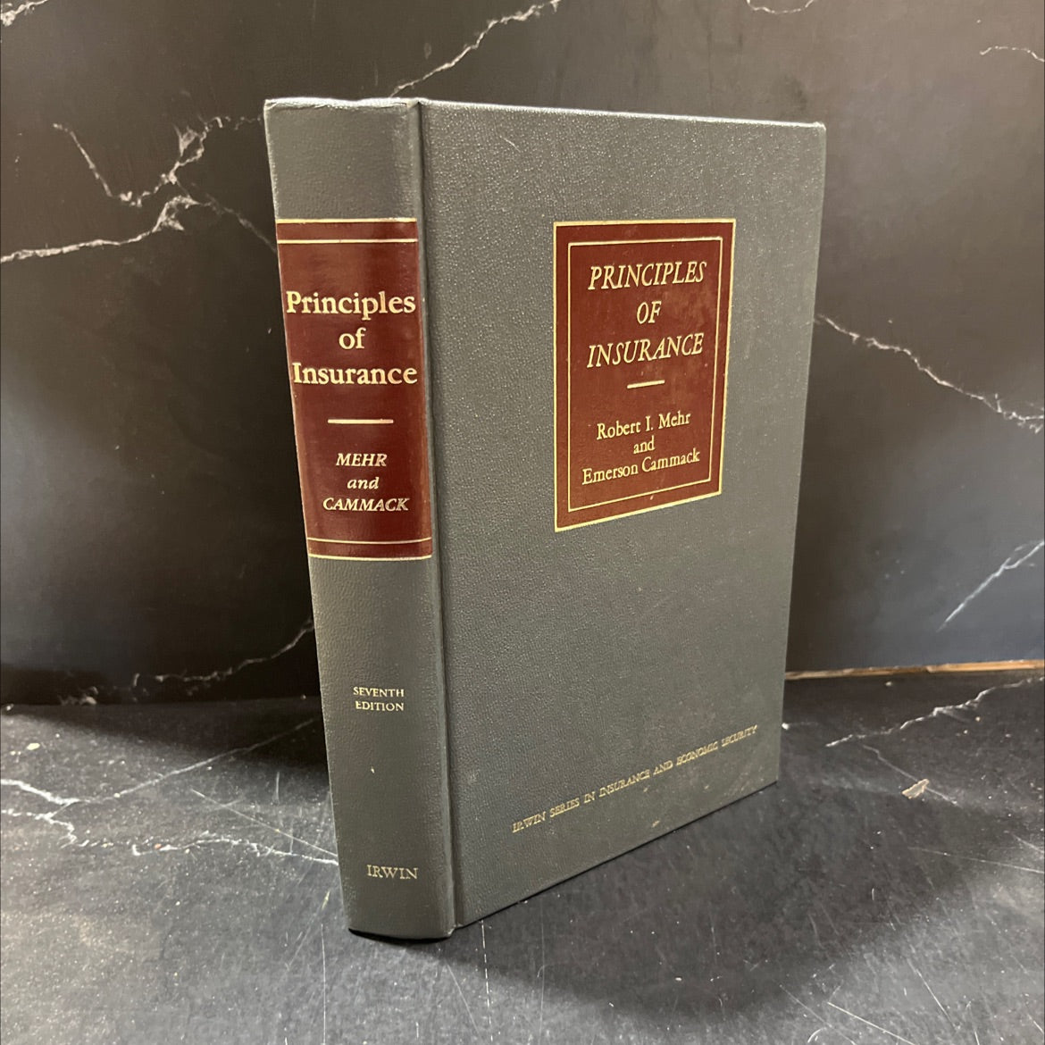 principles of insurance book, by robert i. mehr, emerson cammack, 1980 Hardcover image 1