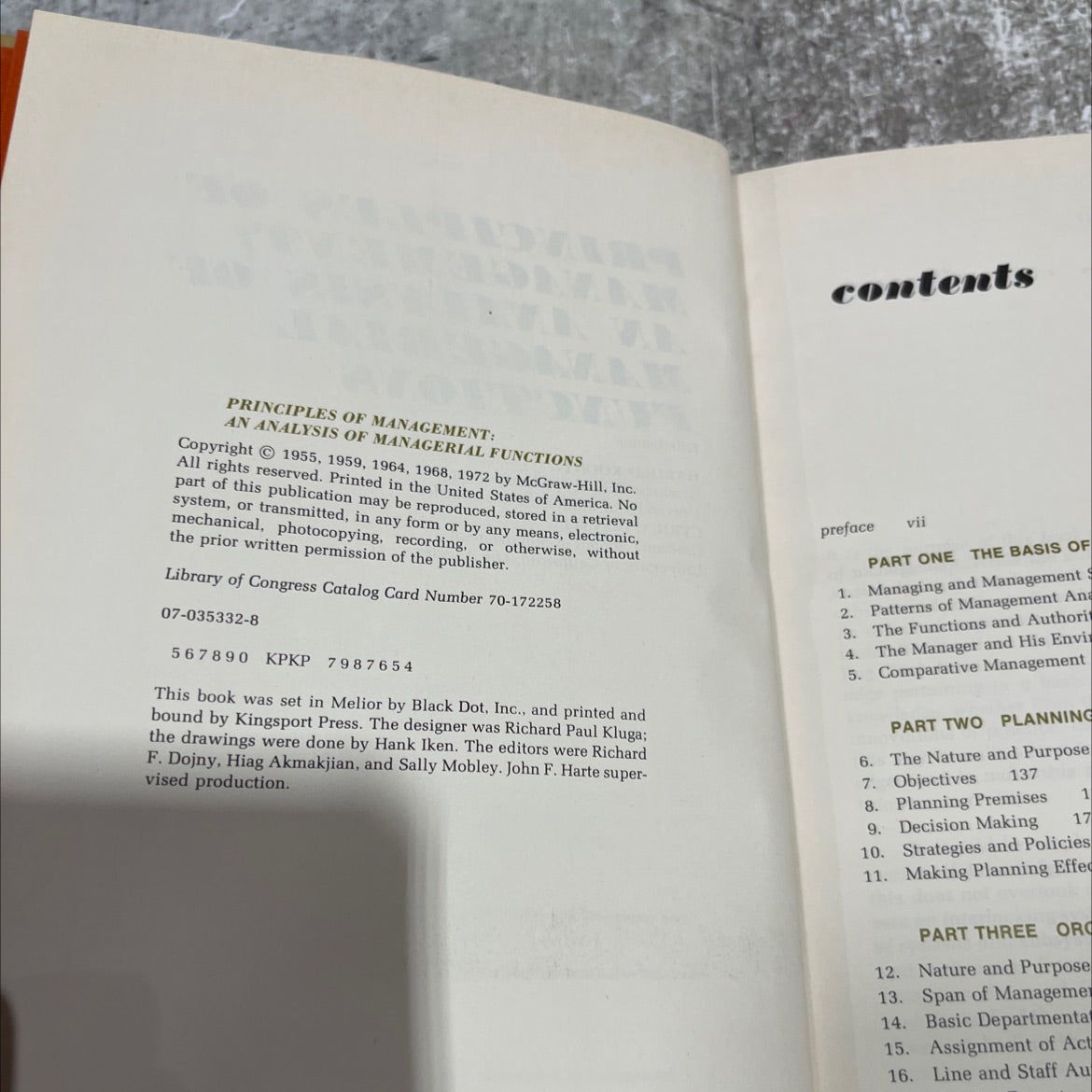 principles of management: an analysis of managerial functions book, by harold koontz, cyril o'donnell, 1972 Hardcover image 3