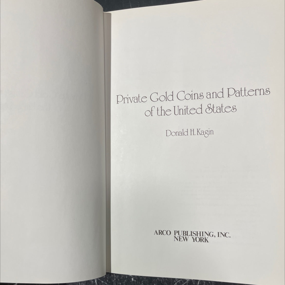 SIGNED private gold coins and patterns of the united states book, by Donald H. Kagin, 1981 Hardcover, Vintage image 2