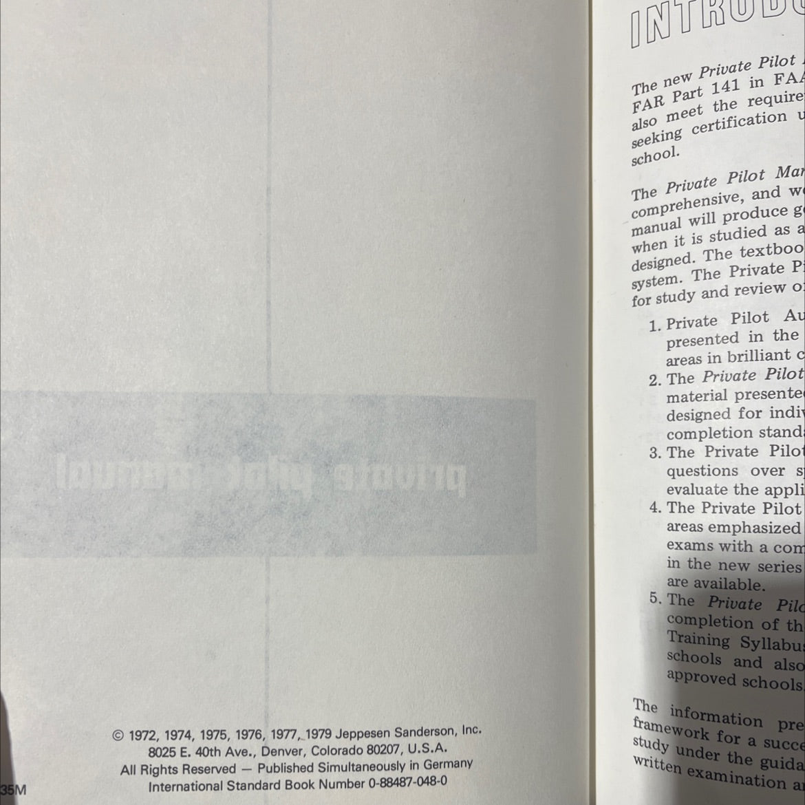 private pilot manual book, by lounaan joku staving, 1979 Hardcover image 3