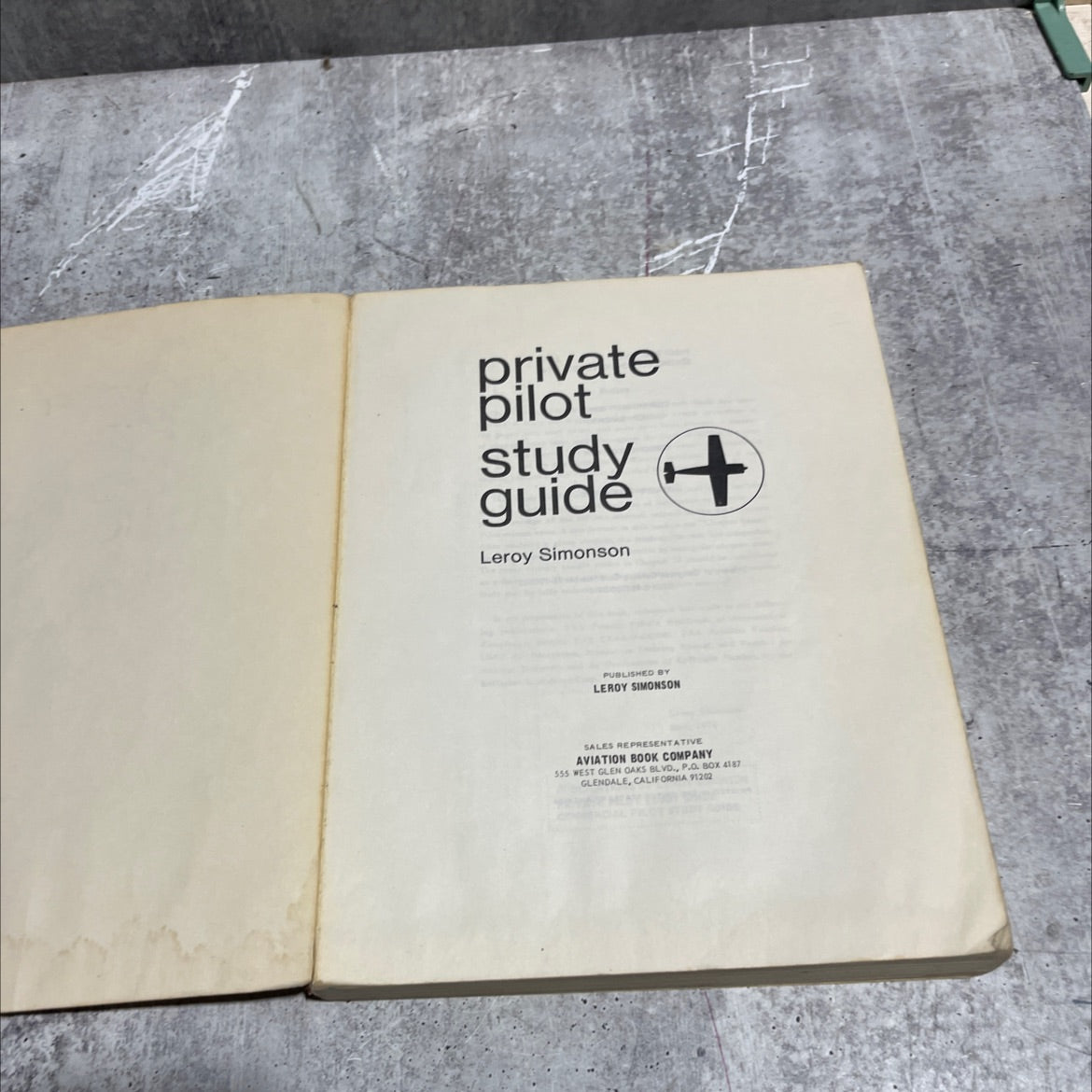 private pilot study guide book, by Leroy Simonson, 1974 Paperback image 2