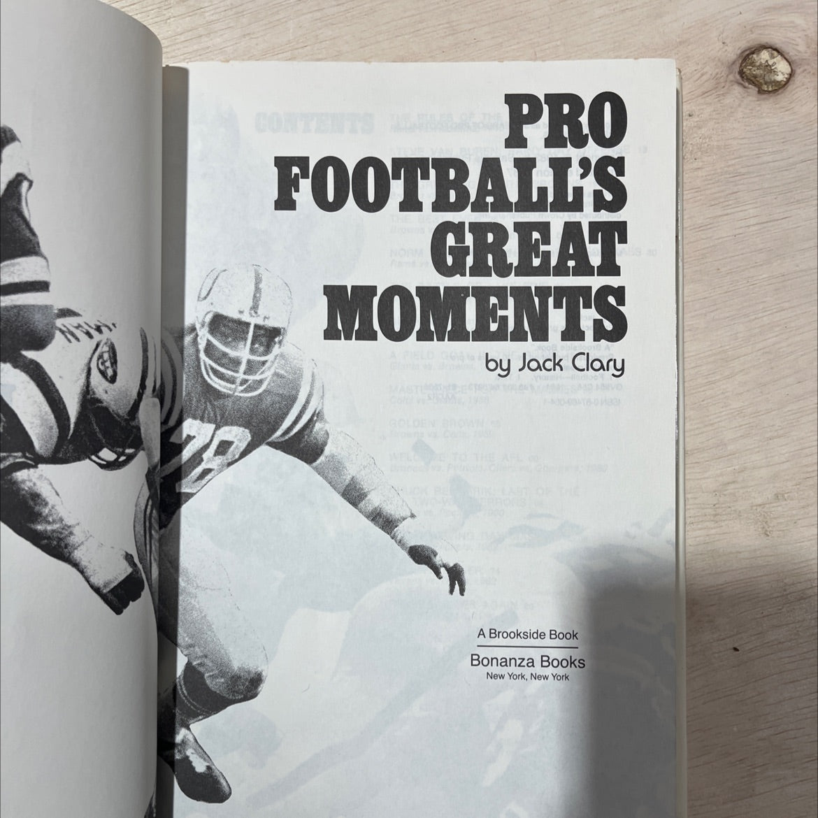 pro football's great moments book, by Jack Clary, 1987 Hardcover, Heavily Used image 2