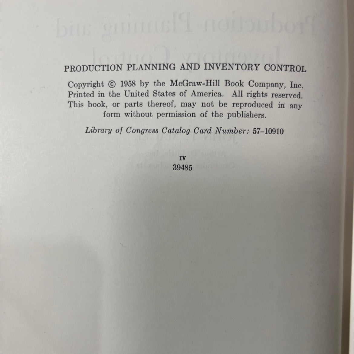 production planning and inventory control book, by john f. magee, 1958 Hardcover image 3