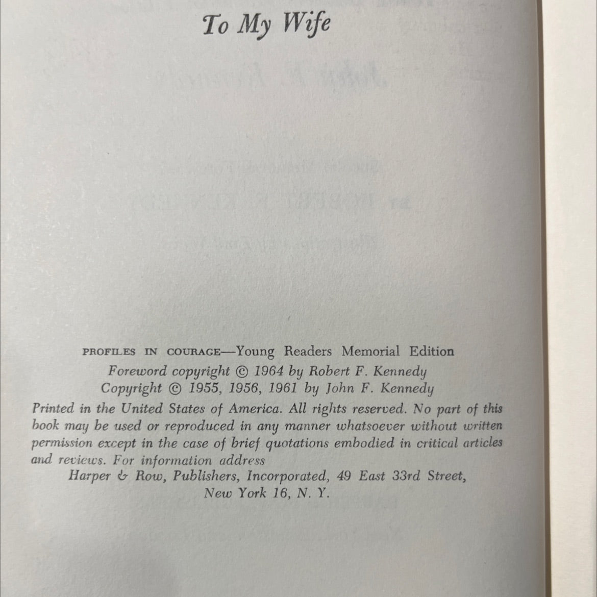 profiles in courage young readers memorial edition abridged book, by john f. kennedy, 1964 Hardcover image 3