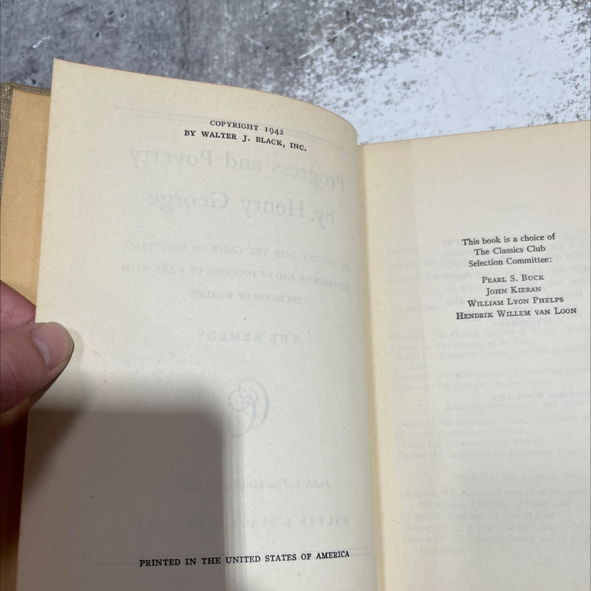 progress and poverty book, by Henry George, 1942 Hardcover image 3