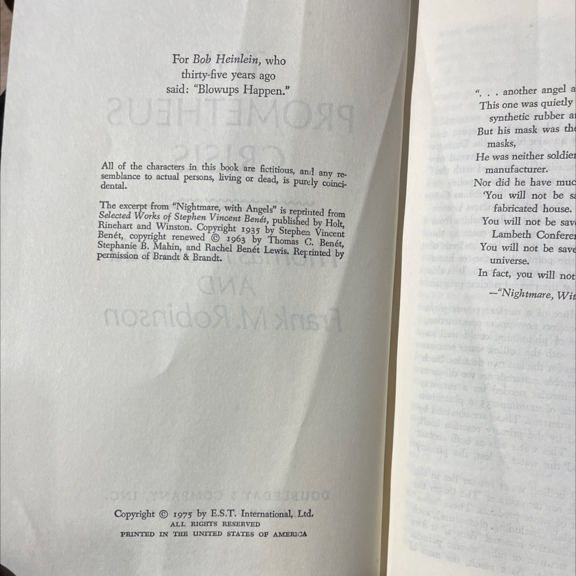 prometheus crisis book, by thomas n.scortia and frank m.robinson, 1975 Hardcover image 3