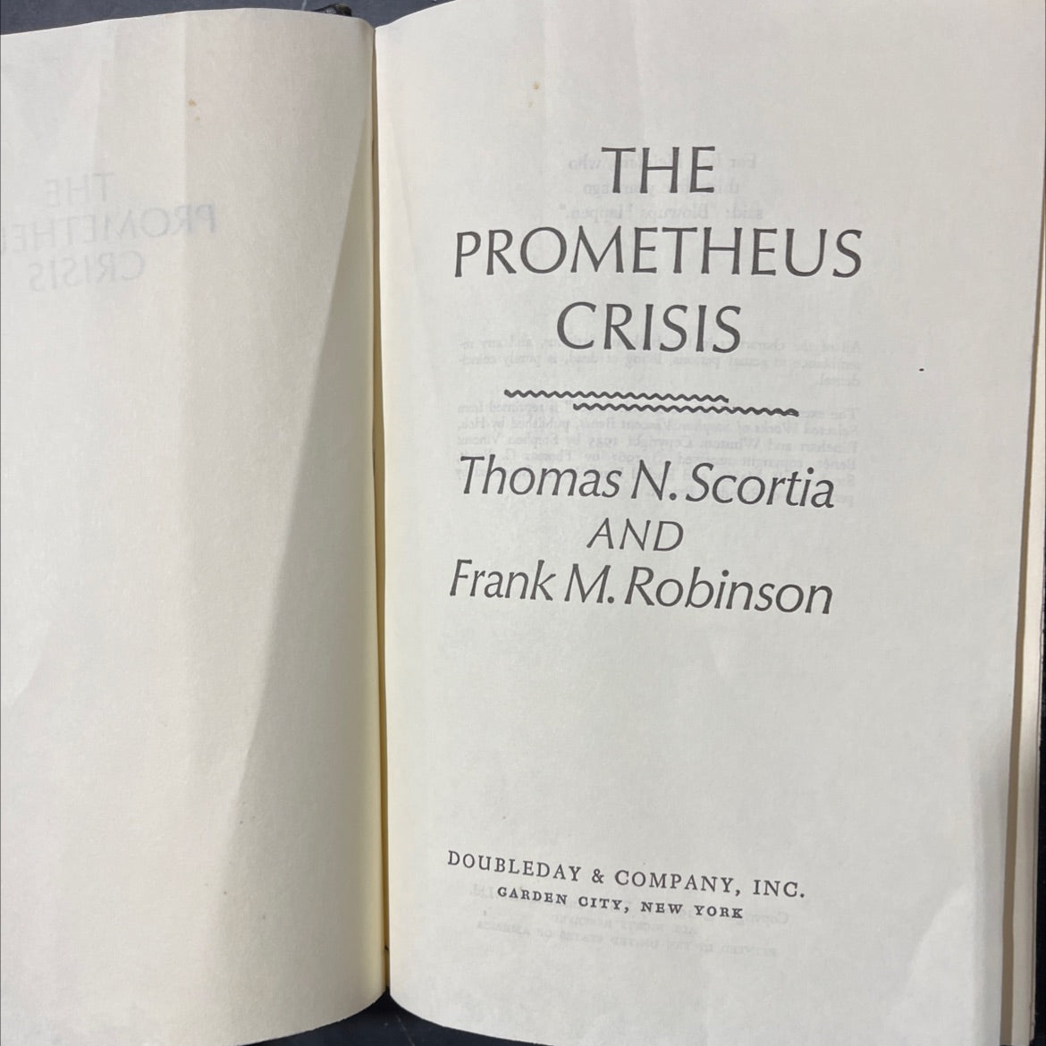 prometheus crisis book, by thomas n.scortia and frank m.robinson, 1975 Hardcover image 2