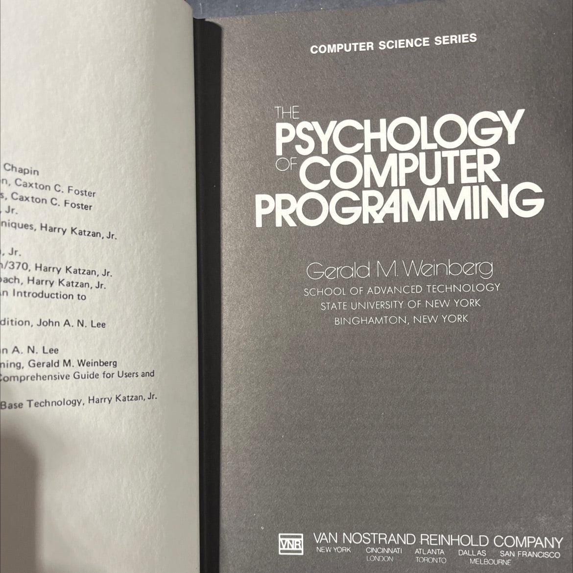 psychology of computer programming book, by gerald m. weinberg, 1971 Hardcover image 2