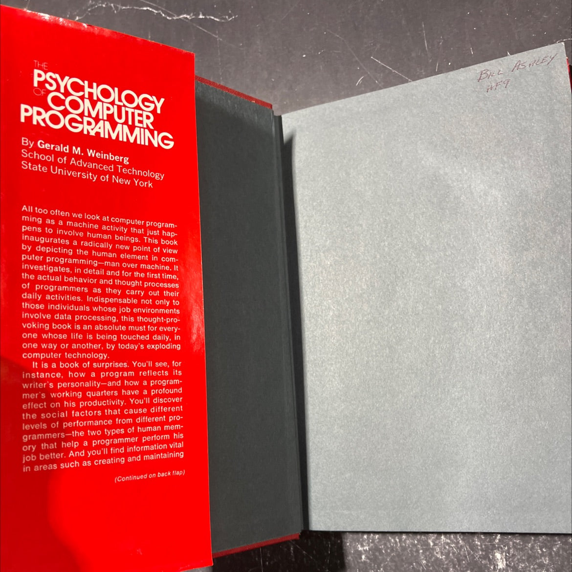psychology of computer programming book, by gerald m. weinberg, 1971 Hardcover image 4