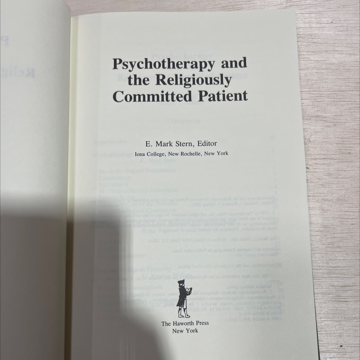 psychotherapy and the religiously committed patient book, by E. Mark Stern, 1985 Hardcover image 2