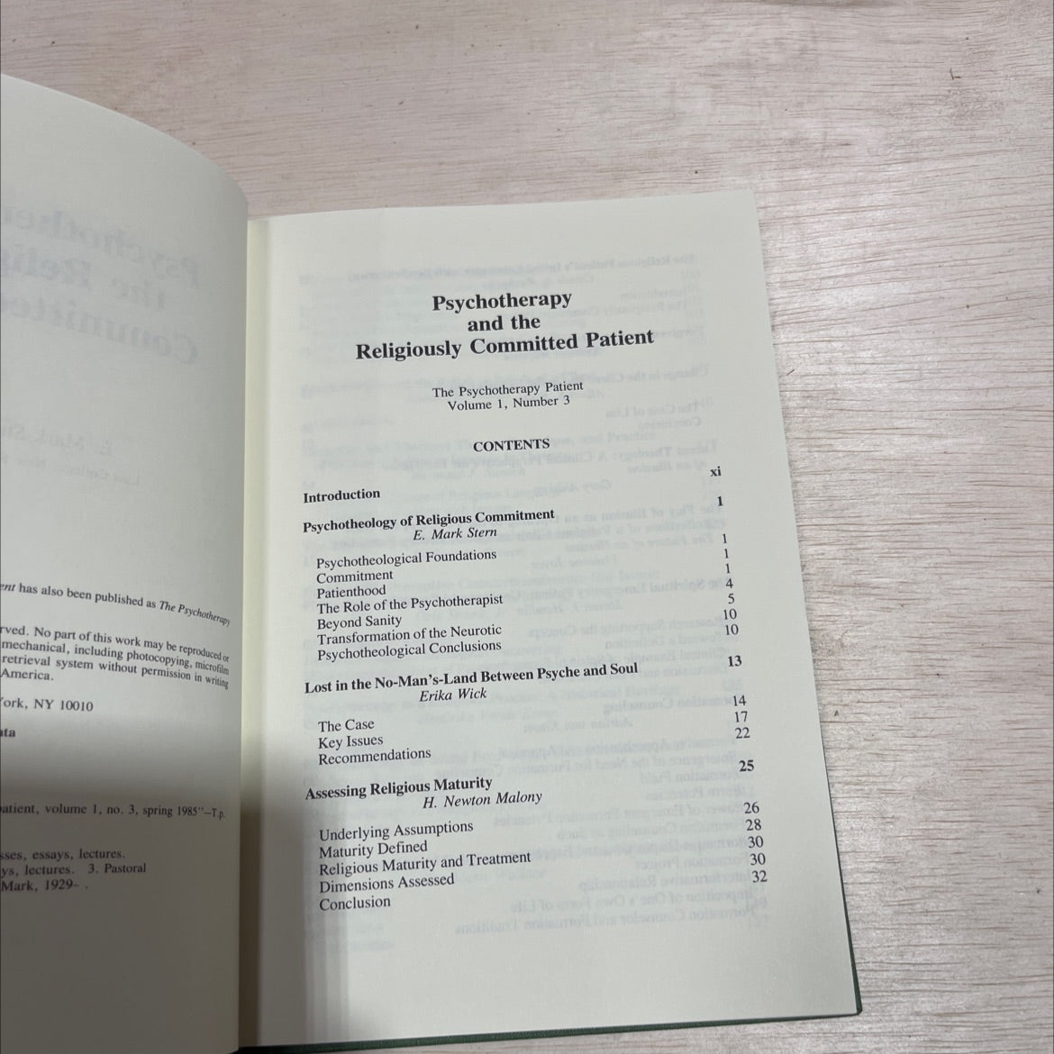 psychotherapy and the religiously committed patient book, by E. Mark Stern, 1985 Hardcover image 4