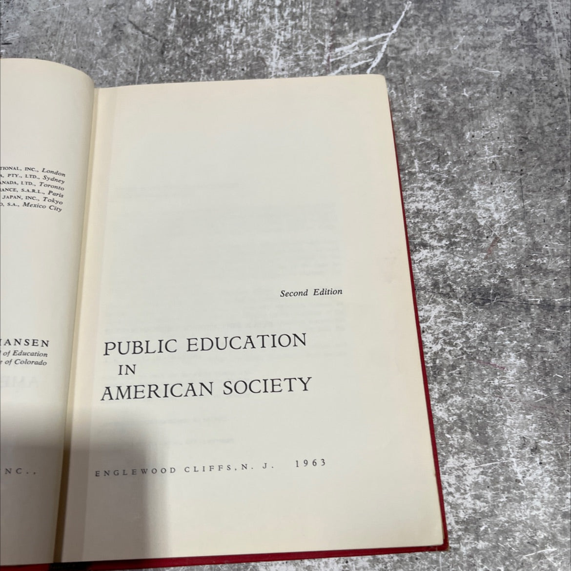 public education in american society book, by kenneth h. hansen, 1963 Hardcover image 2
