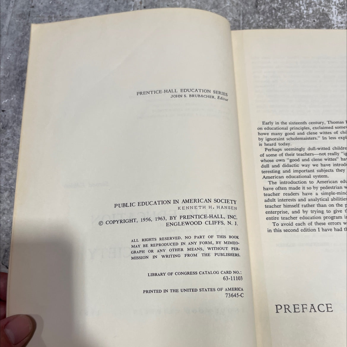 public education in american society book, by kenneth h. hansen, 1963 Hardcover image 3