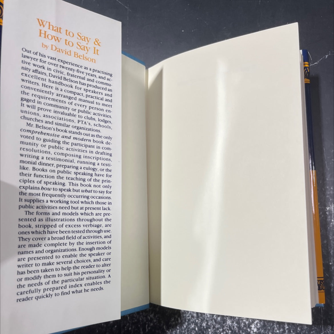 public occasions what to say and how to say it for all occasions book, by David Belson, 1955 Hardcover image 4