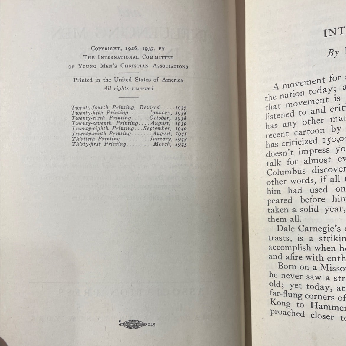 public speaking and influencing men in business book, by dale carnegie, 1945 Hardcover image 3