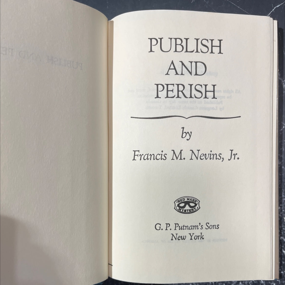 publish and perish book, by Francis M. Nevins, Jr., 1975 Hardcover image 2