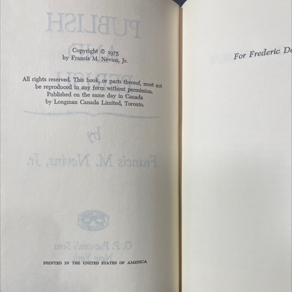 publish and perish book, by Francis M. Nevins, Jr., 1975 Hardcover image 3