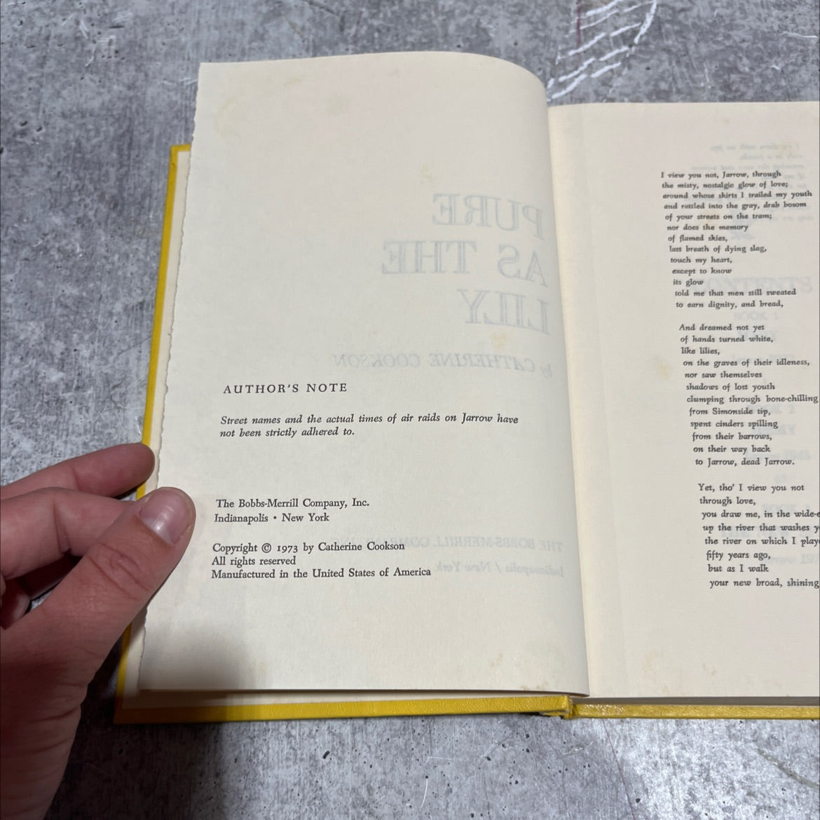 pure as the lily book, by catherine cookson, 1973 Hardcover image 3