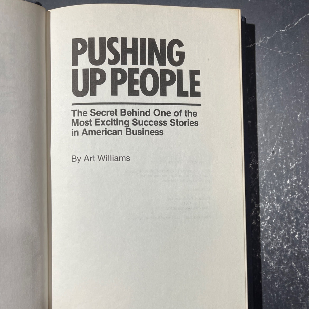 pushing up people book, by Art Williams, 1984 Hardcover image 2