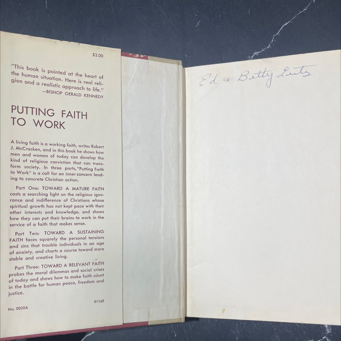putting faith to work book, by Robert J. McCracken, 1960 Hardcover image 4